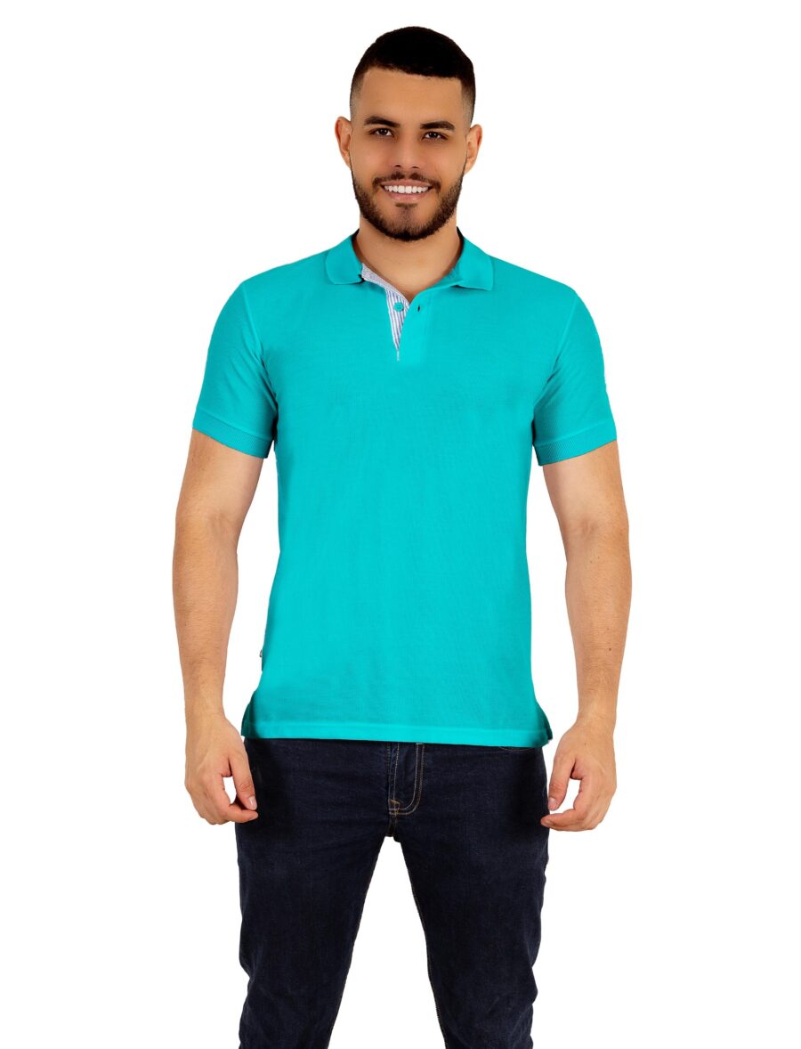 Polo Unicolor Azul Turquesa