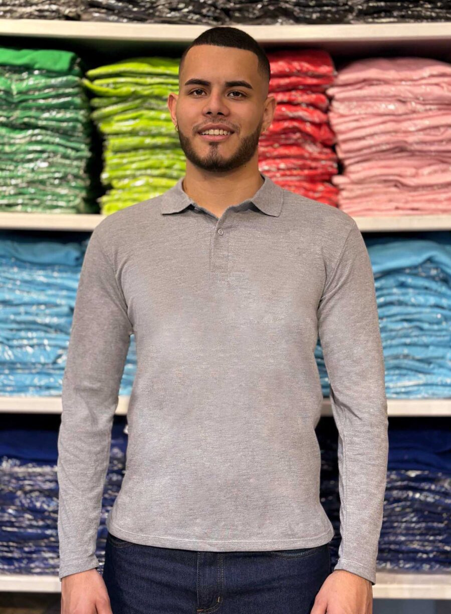 Buzo Polo Unicolor Gris Jaspe 203B201-1103