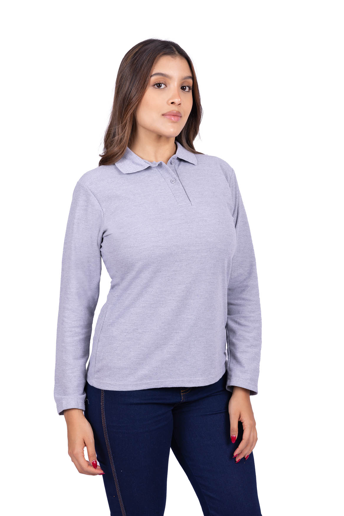 Buzo polo gris clarito B-206