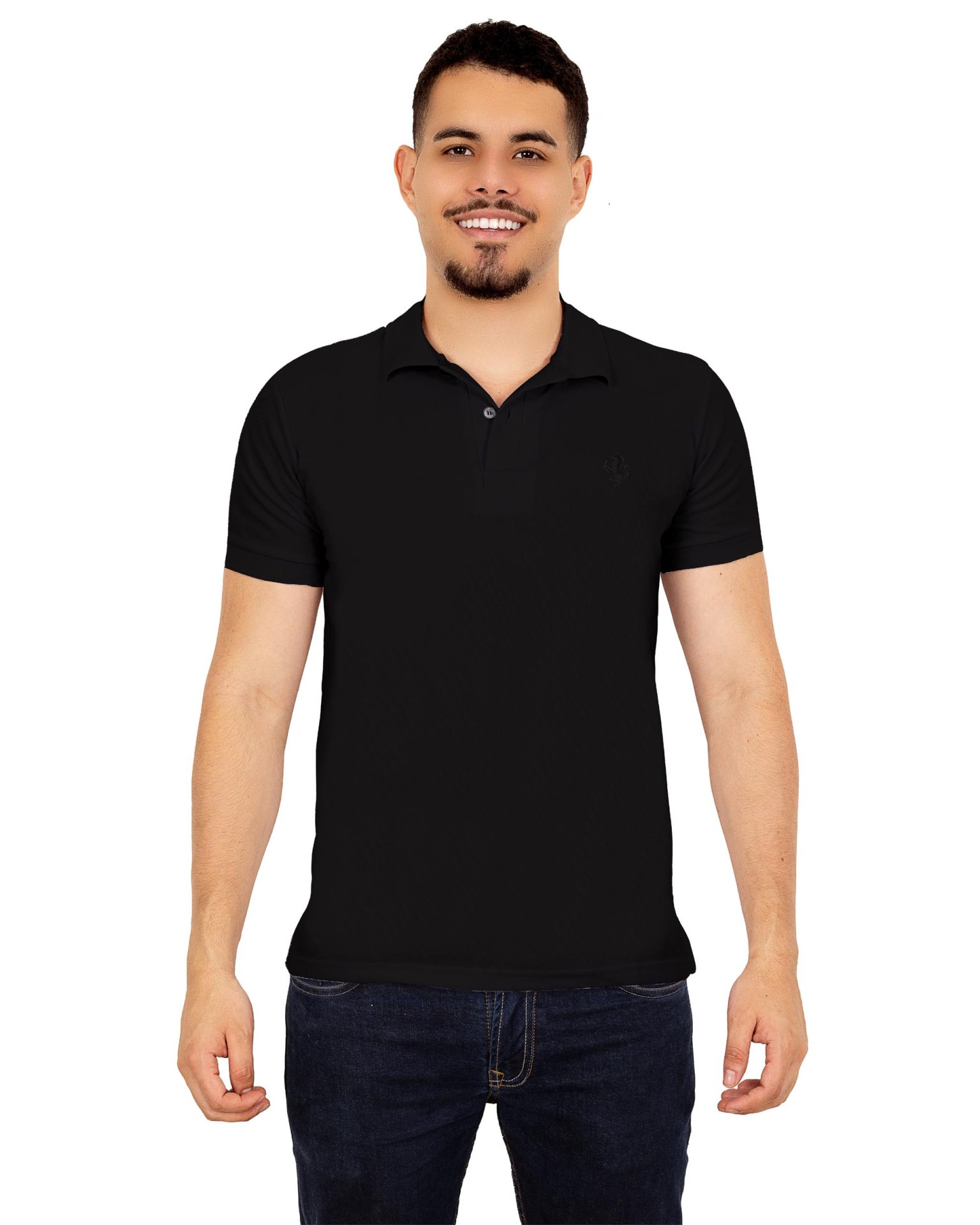 Polo Clásica Bordada Negra