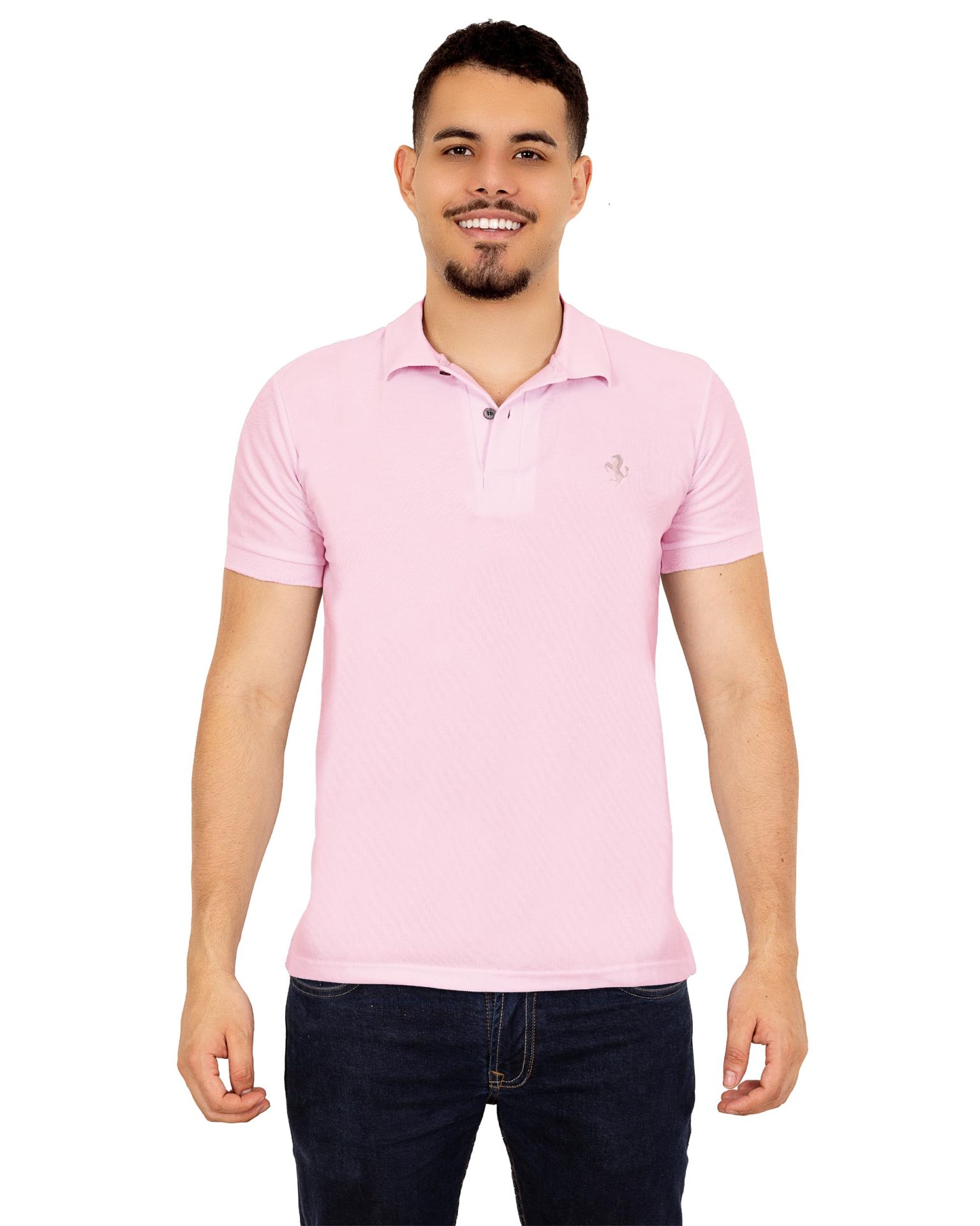 Polo Clásica Bordada Rosa