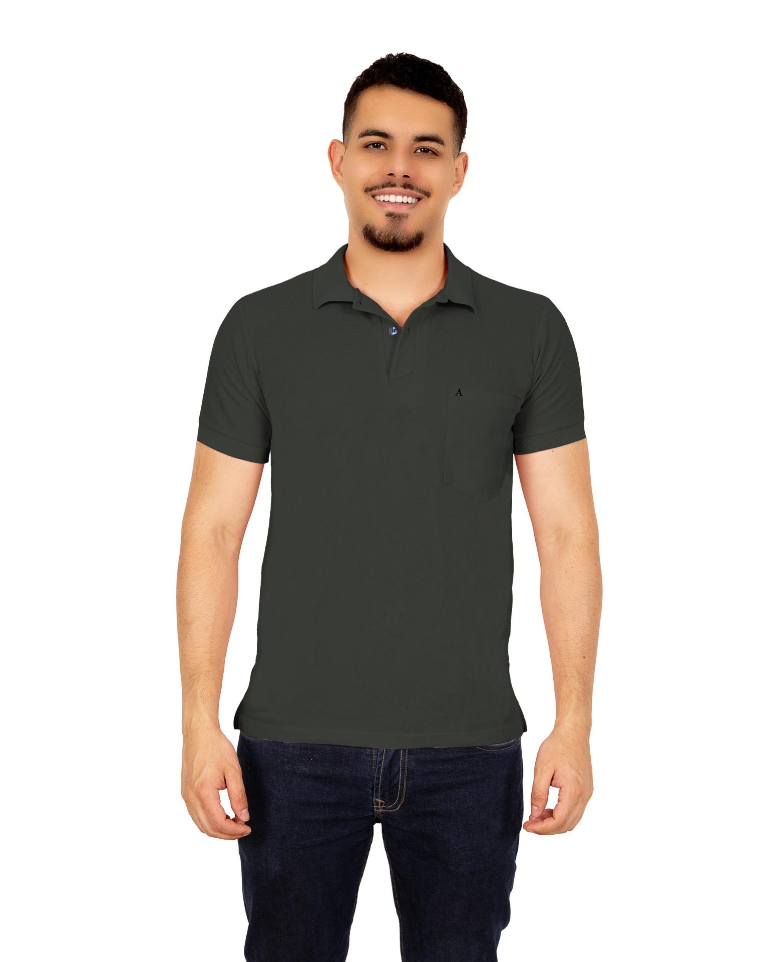 Polo Clásica Bolsillo Verde Militar