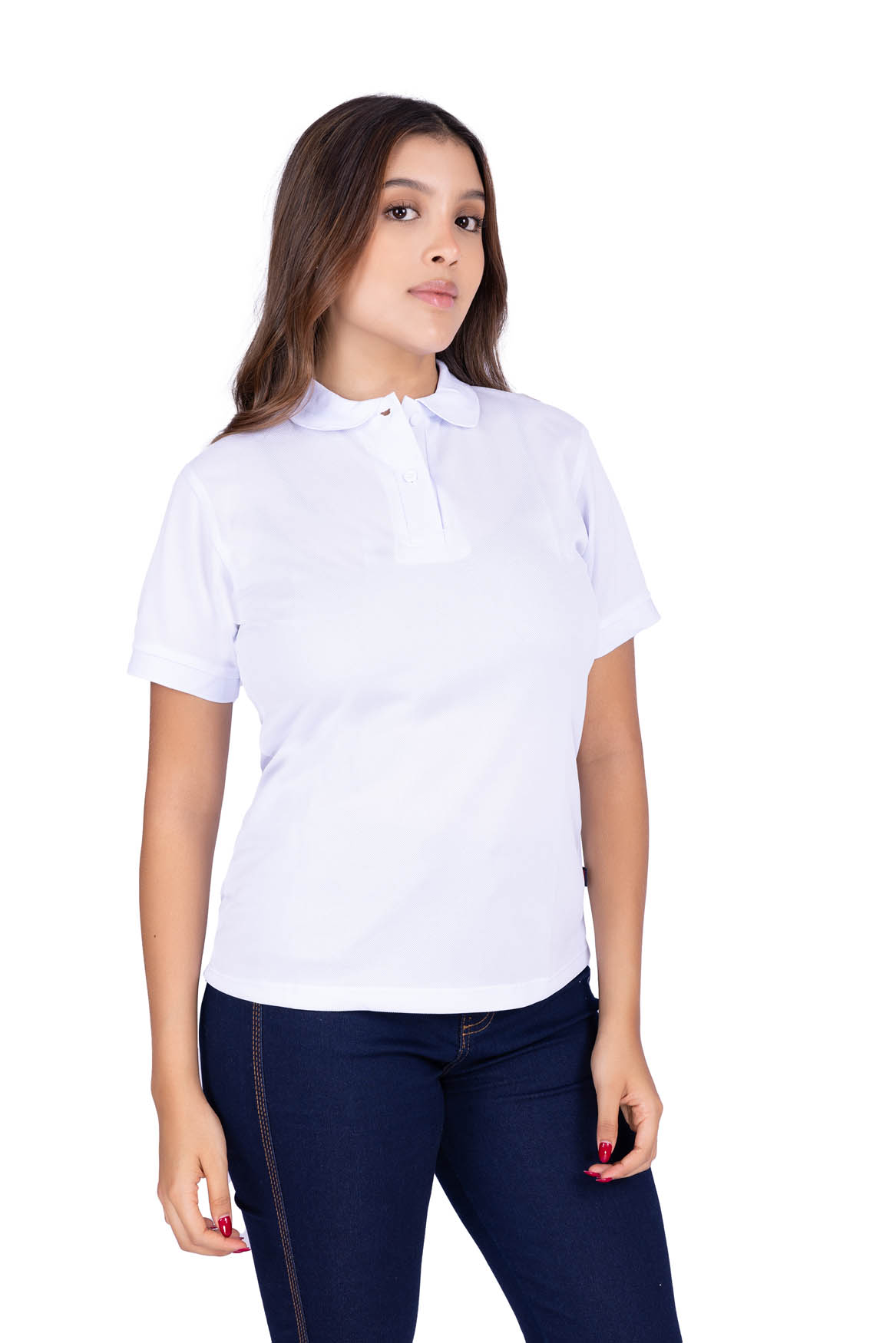 Camiseta polo microfibra blanca 206