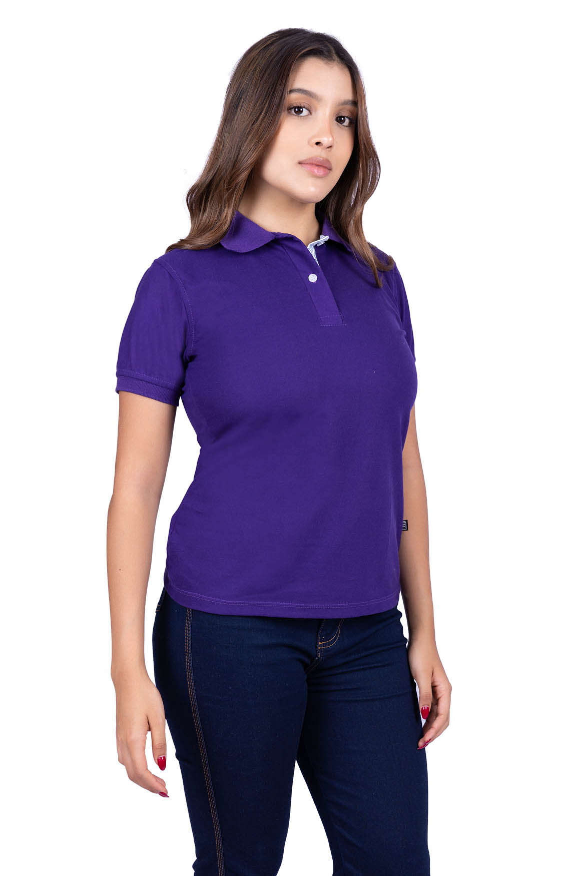 Camiseta polo microfibra morada 206