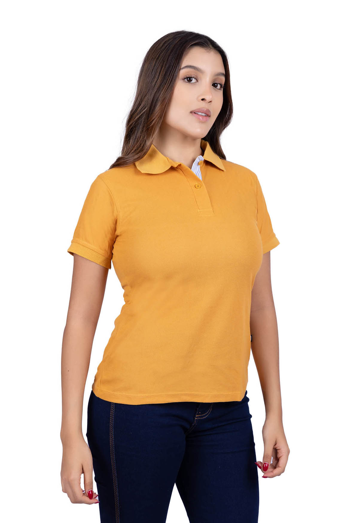Camiseta polo microfibra mostaza 206