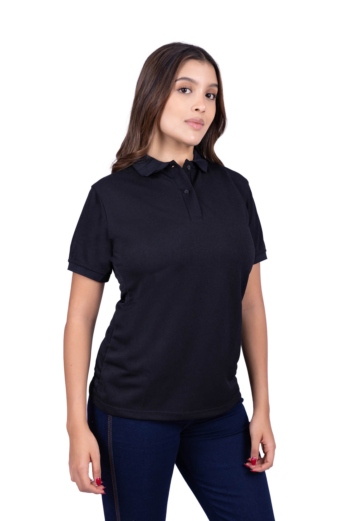 Camiseta polo microfibra negro 206