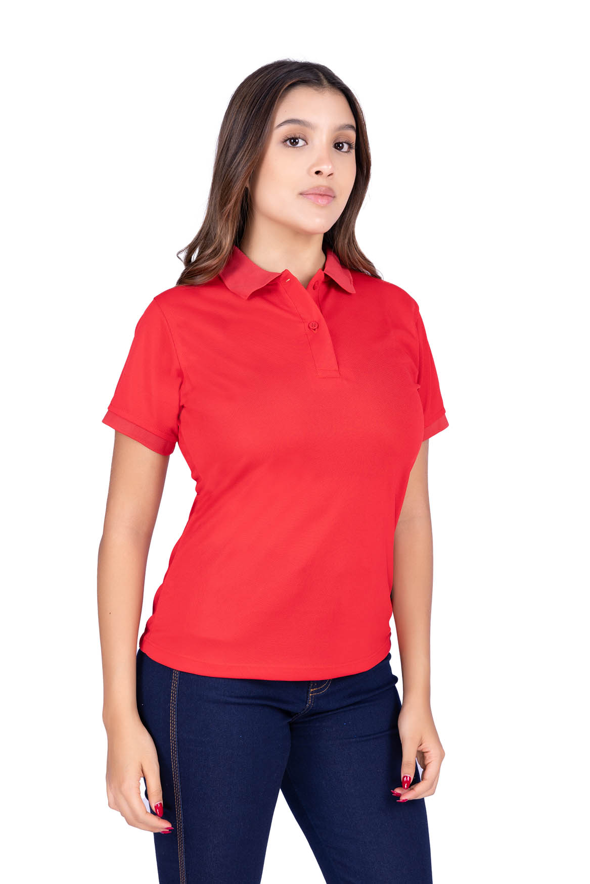 Camiseta polo microfibra rojo 206