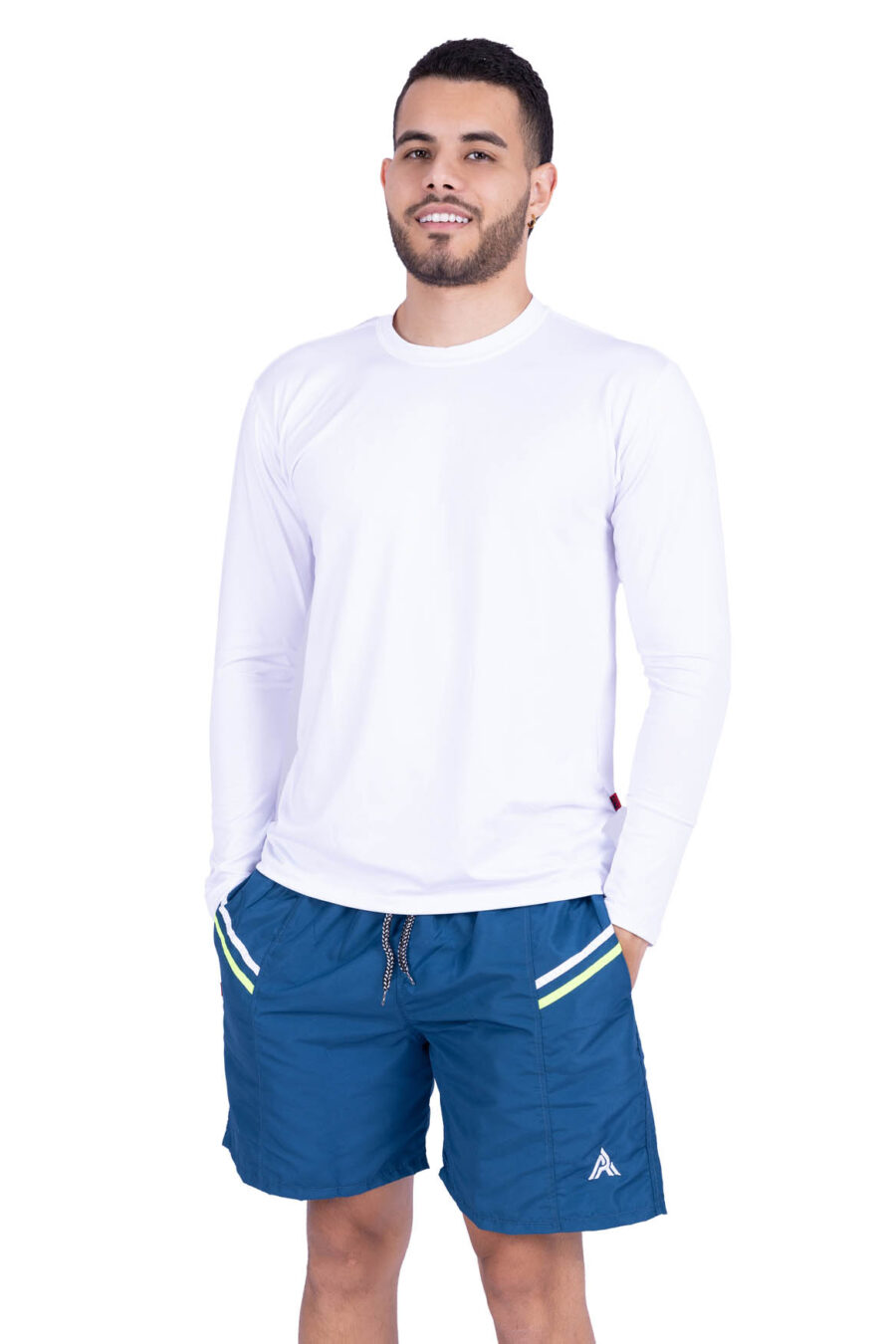 Pantaloneta azul rey con blanco 1403