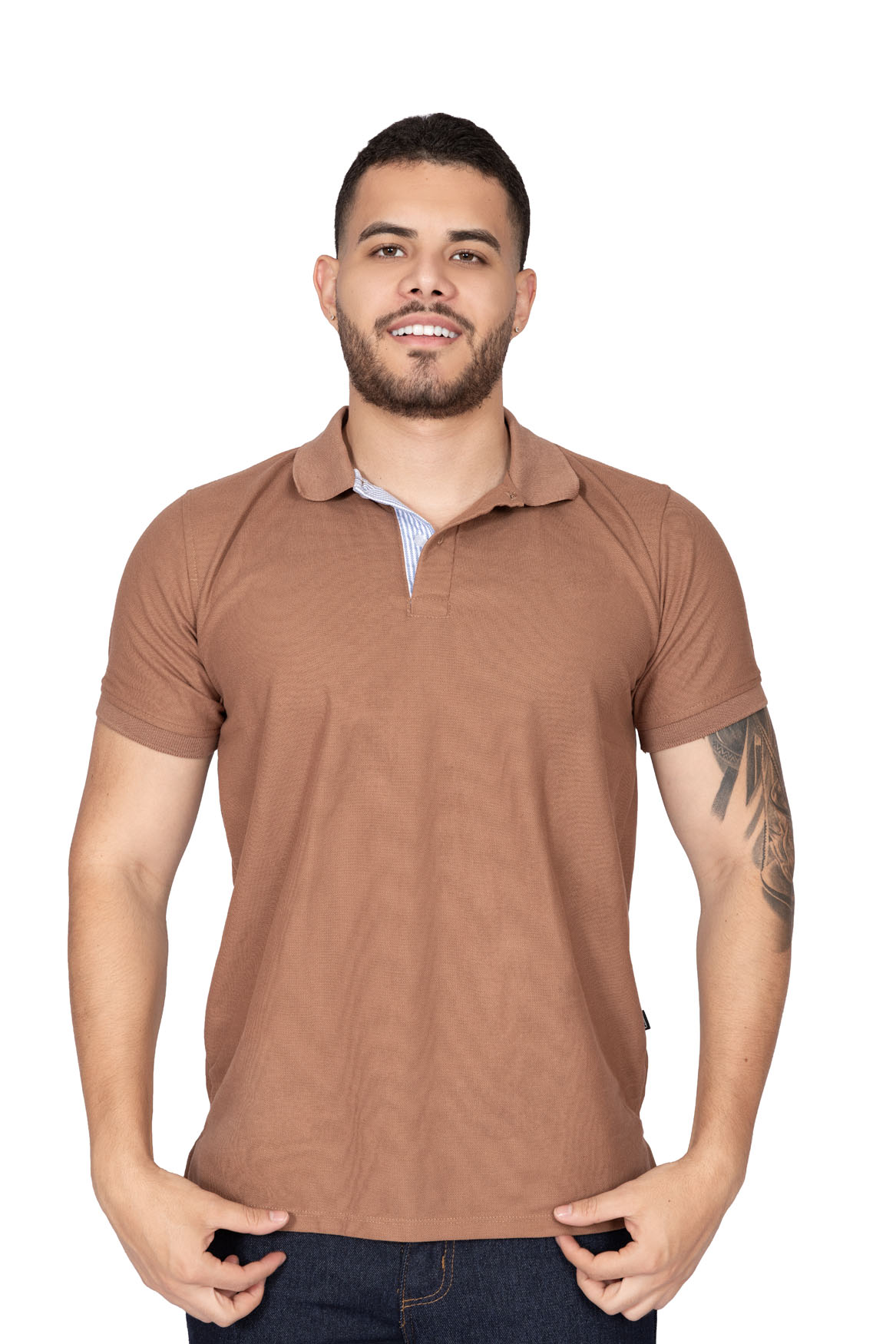 Polo hombre café 201-1